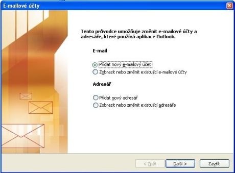 Outlook - přidání emailového účtu